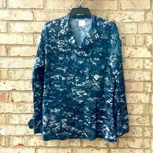 Blue camo shirt button down